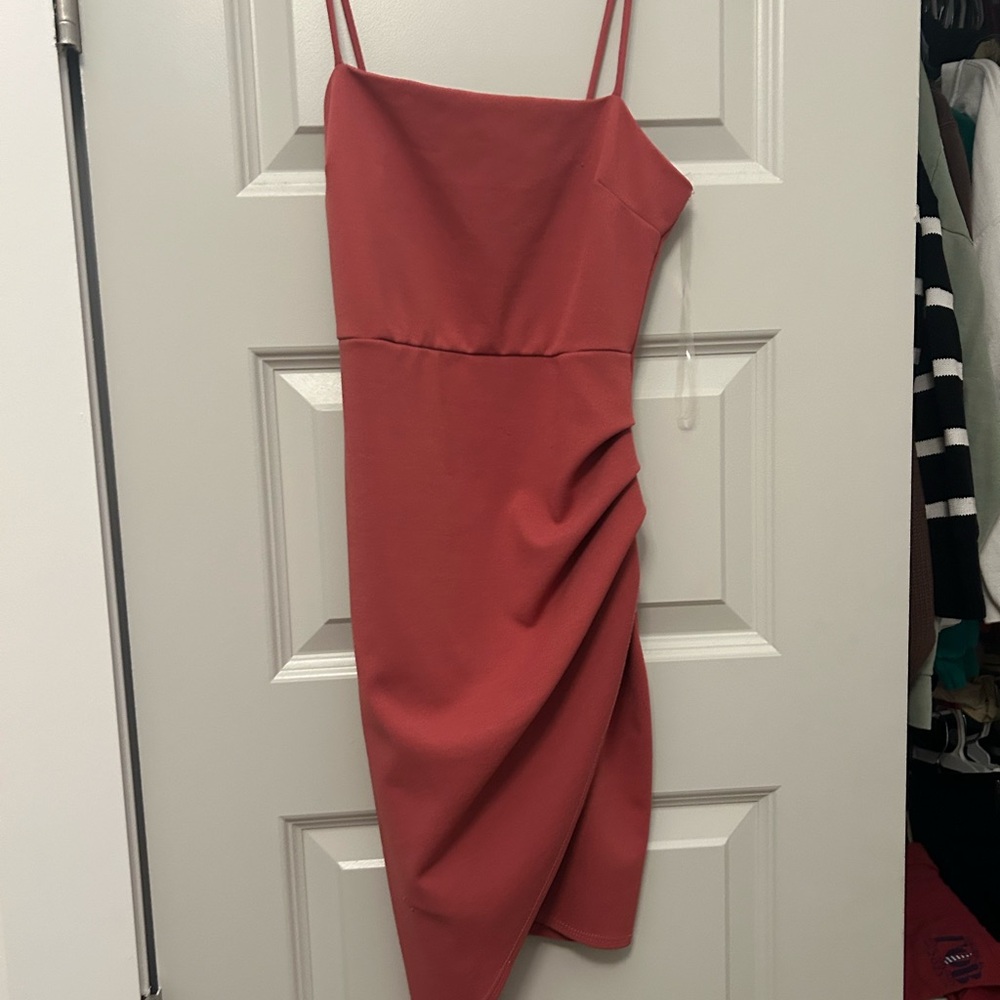 Blue Blush Chic Coral Spaghetti Strap Dress